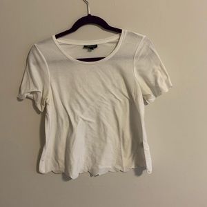 Top shop white scalloped t-shirt